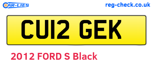 CU12GEK are the vehicle registration plates.