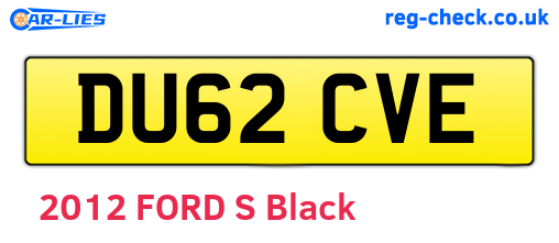 DU62CVE are the vehicle registration plates.