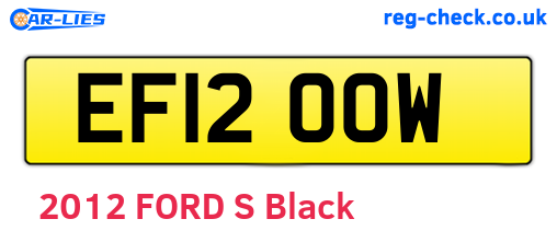 EF12OOW are the vehicle registration plates.