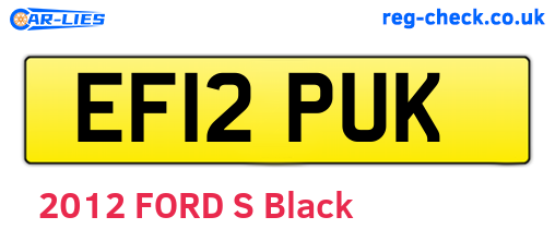 EF12PUK are the vehicle registration plates.