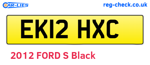 EK12HXC are the vehicle registration plates.