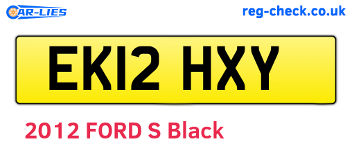 EK12HXY are the vehicle registration plates.