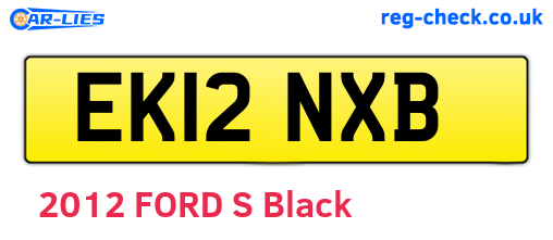 EK12NXB are the vehicle registration plates.