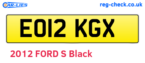 EO12KGX are the vehicle registration plates.