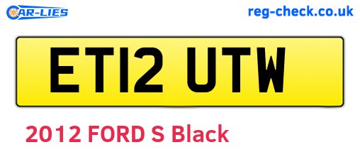 ET12UTW are the vehicle registration plates.