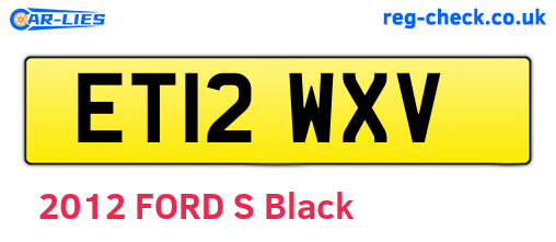 ET12WXV are the vehicle registration plates.