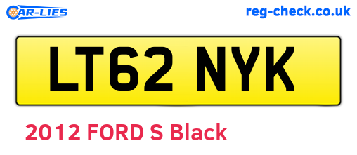 LT62NYK are the vehicle registration plates.
