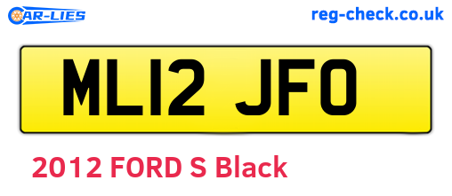 ML12JFO are the vehicle registration plates.