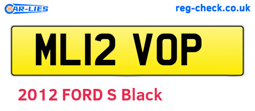 ML12VOP are the vehicle registration plates.