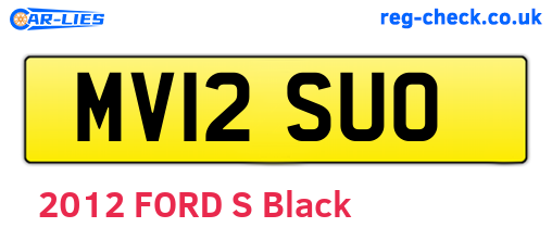 MV12SUO are the vehicle registration plates.