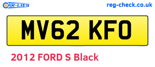 MV62KFO are the vehicle registration plates.
