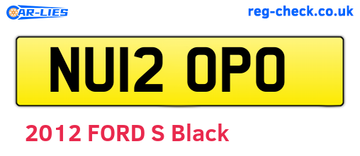NU12OPO are the vehicle registration plates.