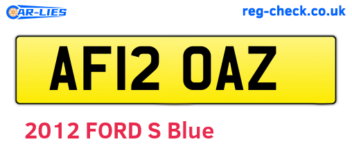 AF12OAZ are the vehicle registration plates.