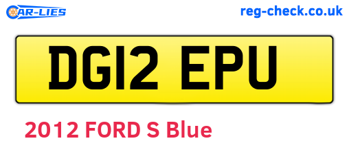 DG12EPU are the vehicle registration plates.