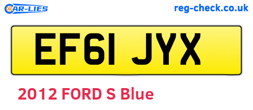 EF61JYX are the vehicle registration plates.
