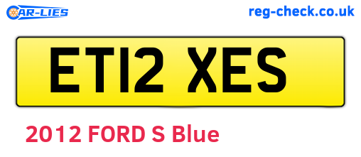 ET12XES are the vehicle registration plates.