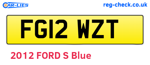 FG12WZT are the vehicle registration plates.
