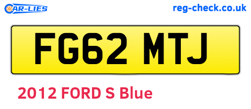 FG62MTJ are the vehicle registration plates.