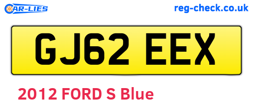 GJ62EEX are the vehicle registration plates.