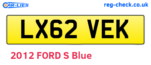 LX62VEK are the vehicle registration plates.