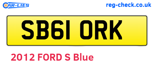SB61ORK are the vehicle registration plates.