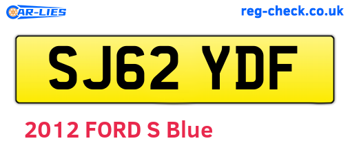 SJ62YDF are the vehicle registration plates.