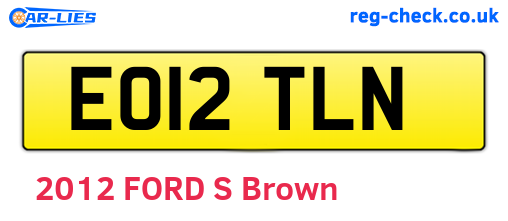 EO12TLN are the vehicle registration plates.
