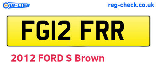 FG12FRR are the vehicle registration plates.