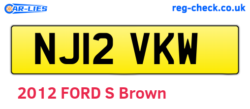 NJ12VKW are the vehicle registration plates.