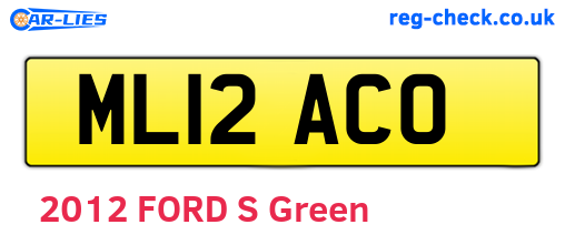ML12ACO are the vehicle registration plates.