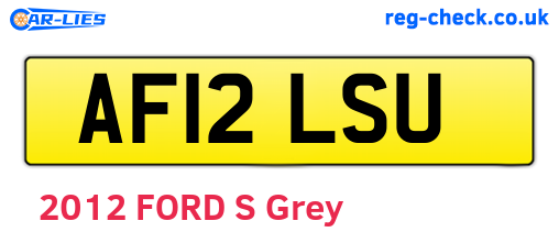 AF12LSU are the vehicle registration plates.