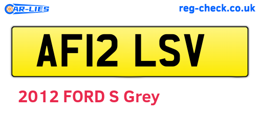 AF12LSV are the vehicle registration plates.
