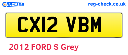 CX12VBM are the vehicle registration plates.