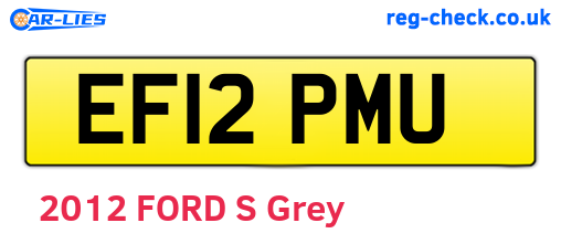 EF12PMU are the vehicle registration plates.