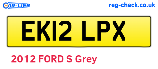 EK12LPX are the vehicle registration plates.