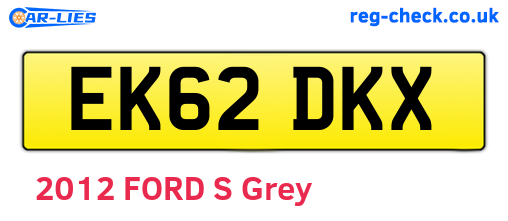 EK62DKX are the vehicle registration plates.