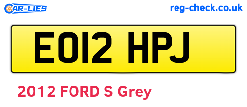 EO12HPJ are the vehicle registration plates.