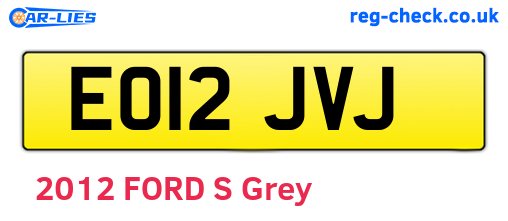 EO12JVJ are the vehicle registration plates.