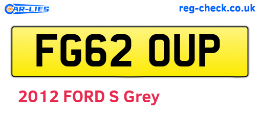 FG62OUP are the vehicle registration plates.