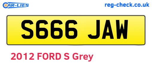 S666JAW are the vehicle registration plates.