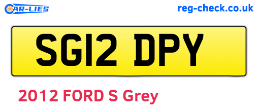 SG12DPY are the vehicle registration plates.