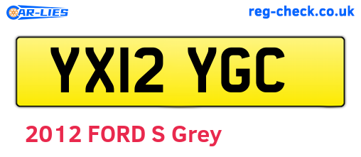 YX12YGC are the vehicle registration plates.