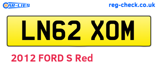 LN62XOM are the vehicle registration plates.