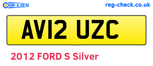 AV12UZC are the vehicle registration plates.