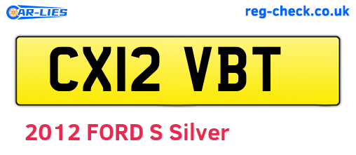 CX12VBT are the vehicle registration plates.