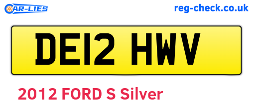 DE12HWV are the vehicle registration plates.