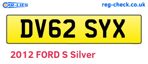 DV62SYX are the vehicle registration plates.