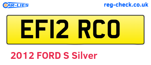 EF12RCO are the vehicle registration plates.