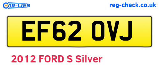 EF62OVJ are the vehicle registration plates.