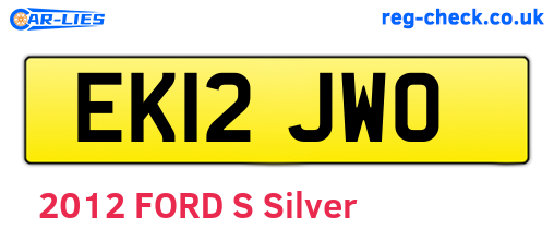 EK12JWO are the vehicle registration plates.